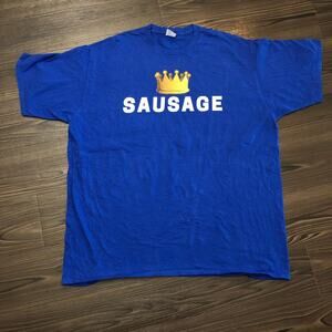 Men’s Blue ‘Sausage Crown” Graphic Tee